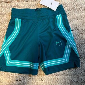 Nike Teal Performance Shorts with Aqua Stripe Accents